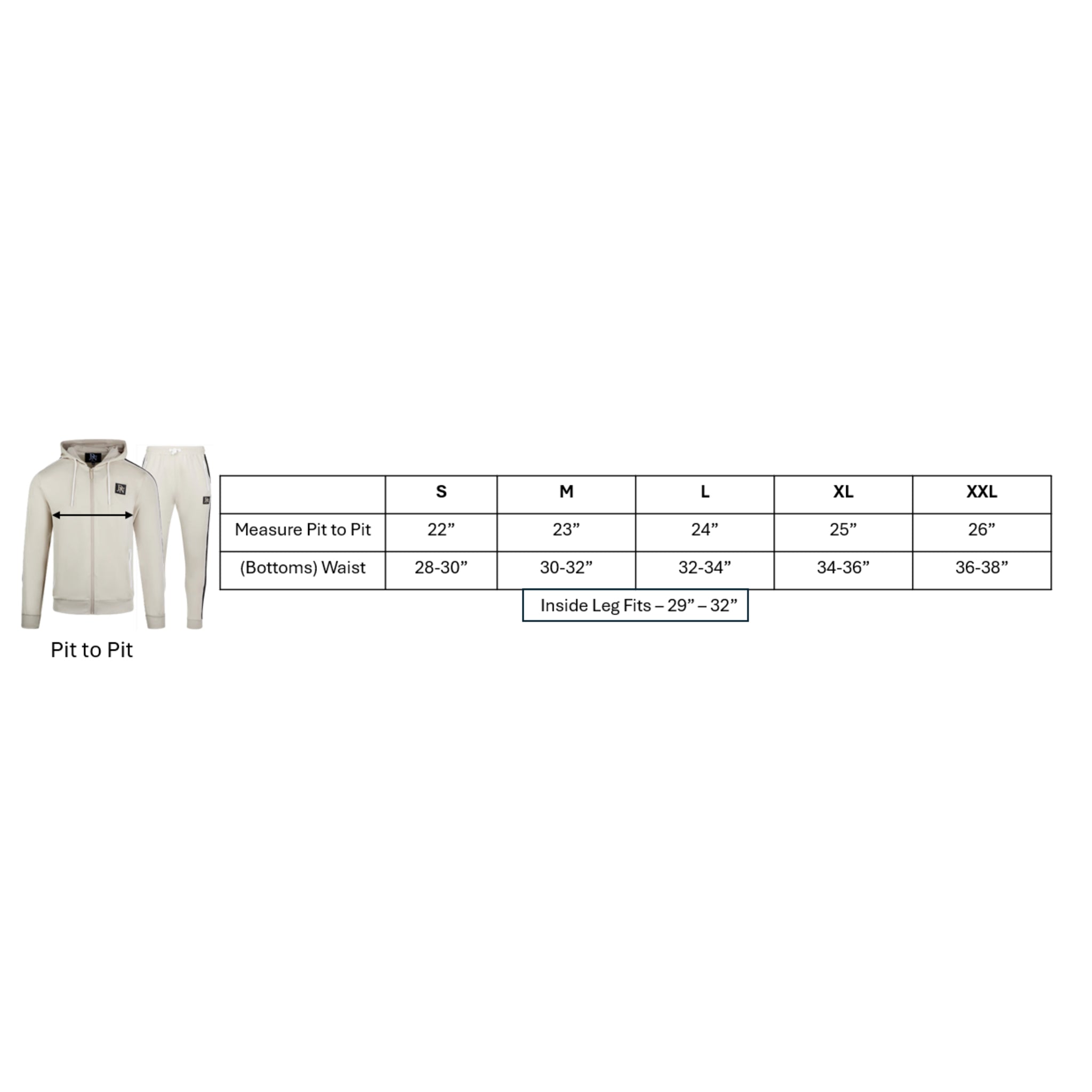 Men's JDN beige tracksuit set – full zip hoodie and joggers, modern streetwear